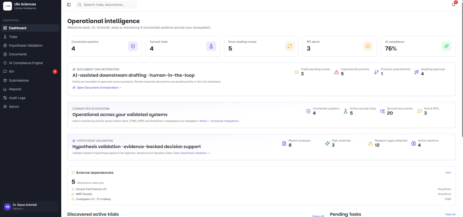 elsai Clinical Protocol Audit Agent screenshot 1