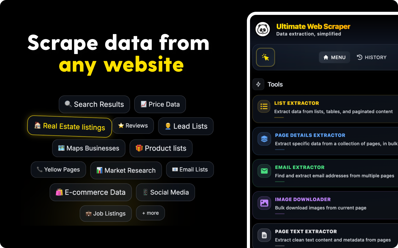 Ultimate Web Scraper 2.0 - Schnappen Sie Text, Bilder, E -Mails und Links von jeder Website Medien 1