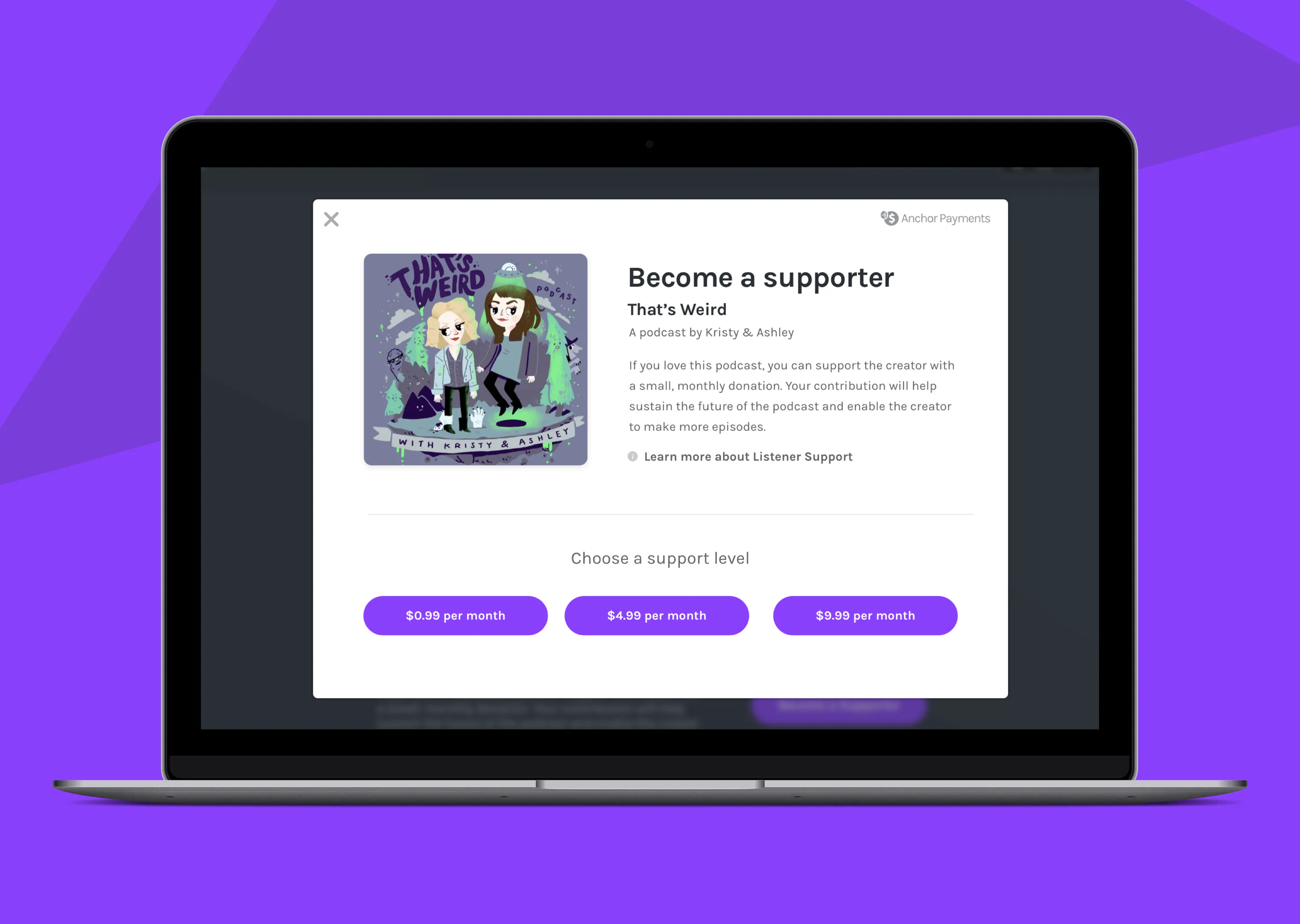 Listener Support by Anchor Image