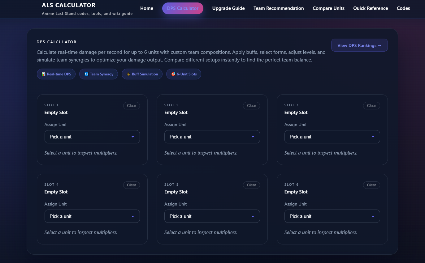 Anime Last Stand Calculator gallery image