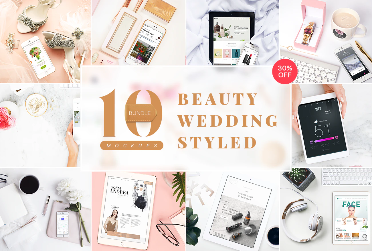 10 Beauty & Styled Mockups Bundle