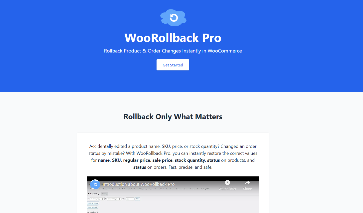 वूरोलबैक प्रो - तुरंत रोलबैक WooCommerce उत्पाद और आदेश संपादन मीडिया 3