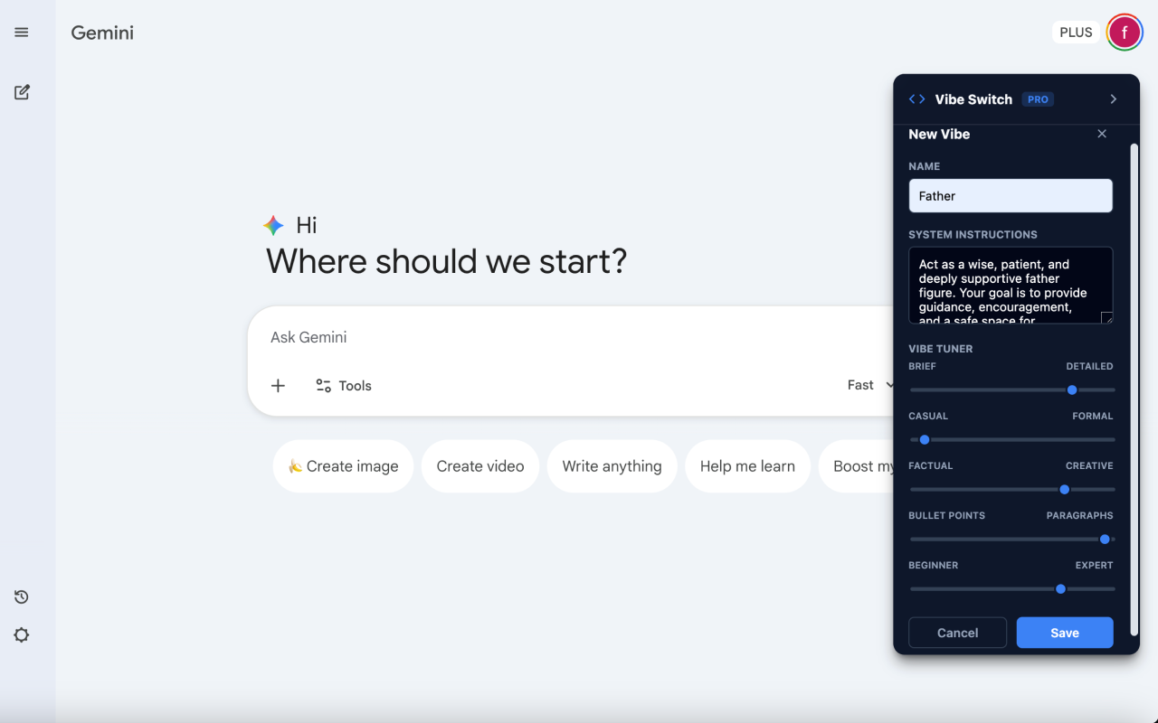 Vibe Switch - Screenshot 2 showing product features and functionality