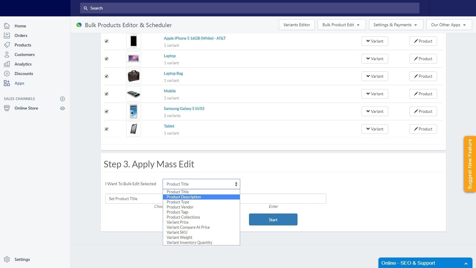 Bulk Products Editor gallery image