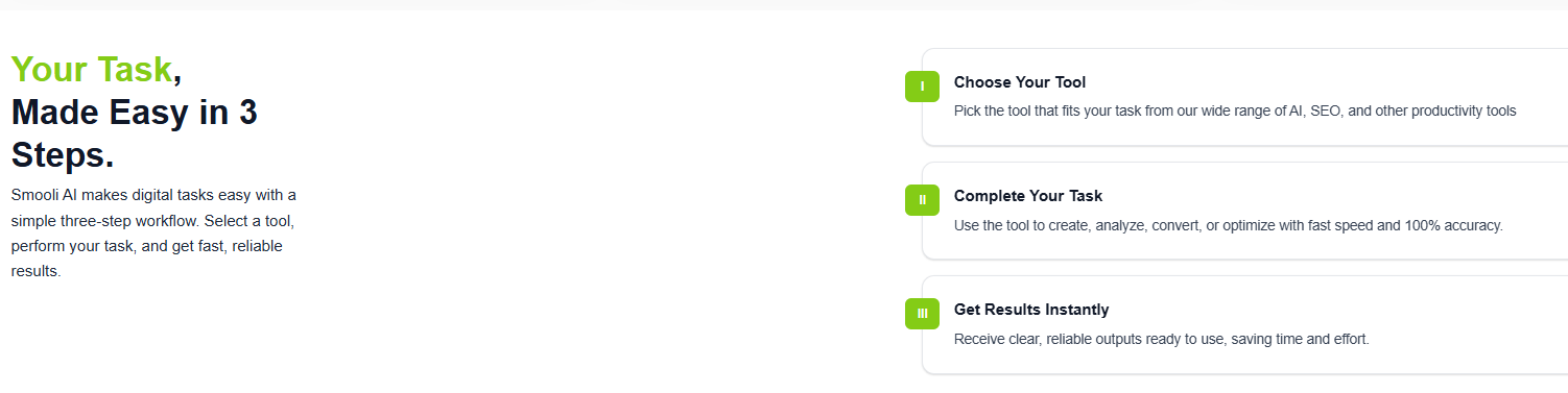Smooli AI - Screenshot 3 showing product features and functionality