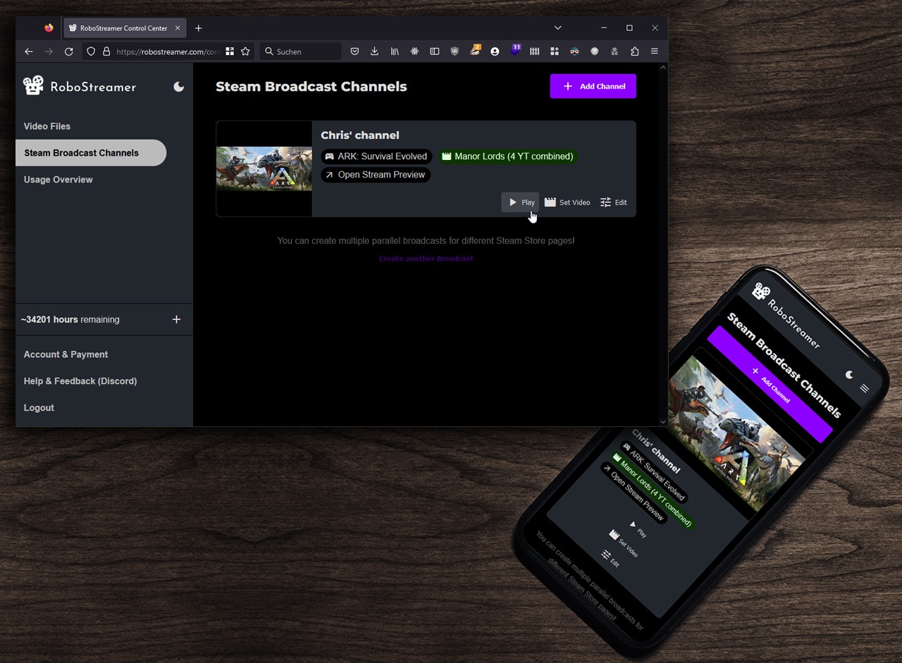 Robostroser - Transmitir videos pregrabados para vapor con facilidad media 2