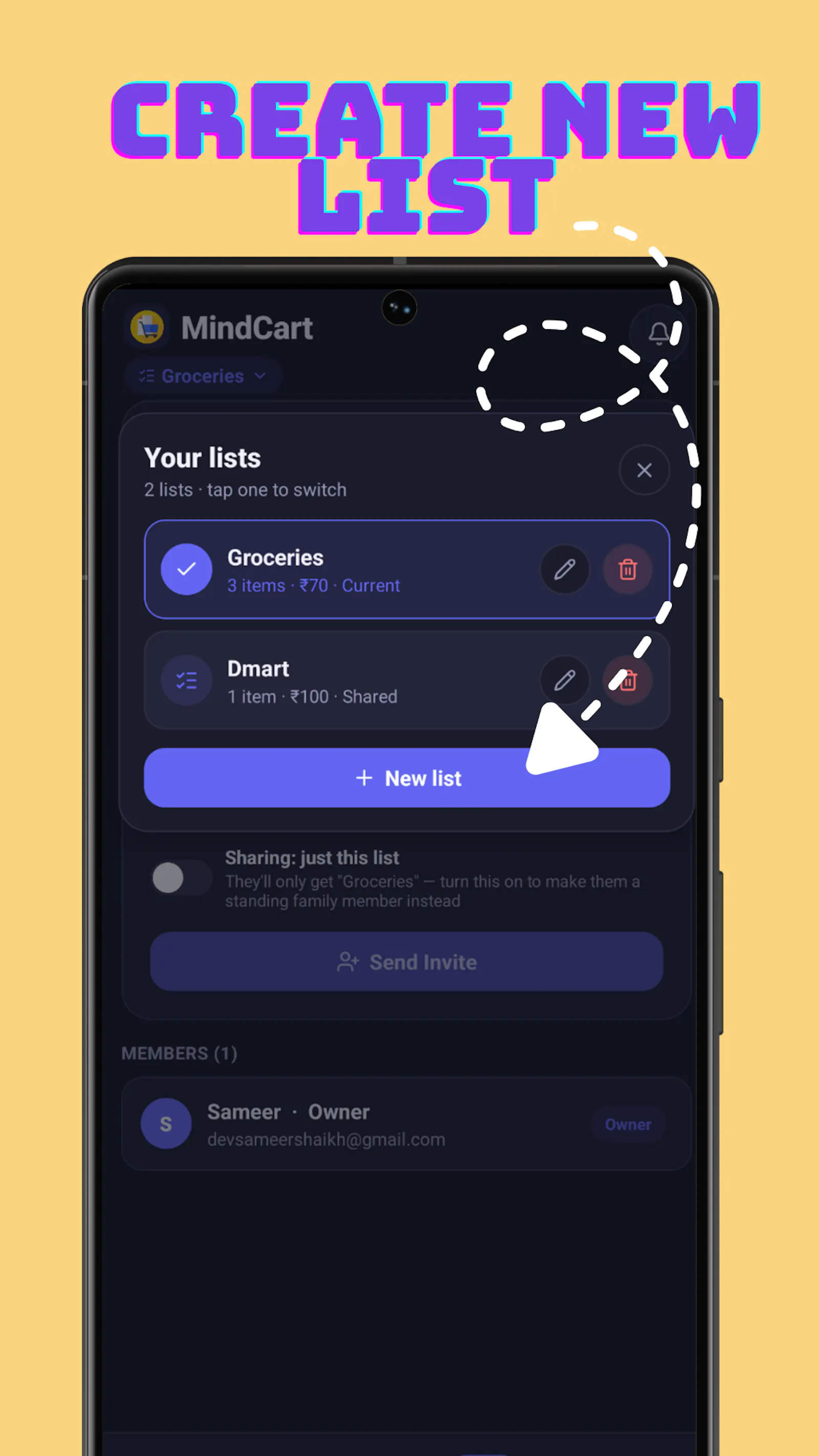 MindCart -Shopping List screenshot 1
