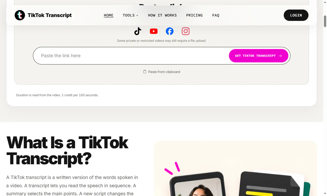 Tiktok Transcript Generator gallery image