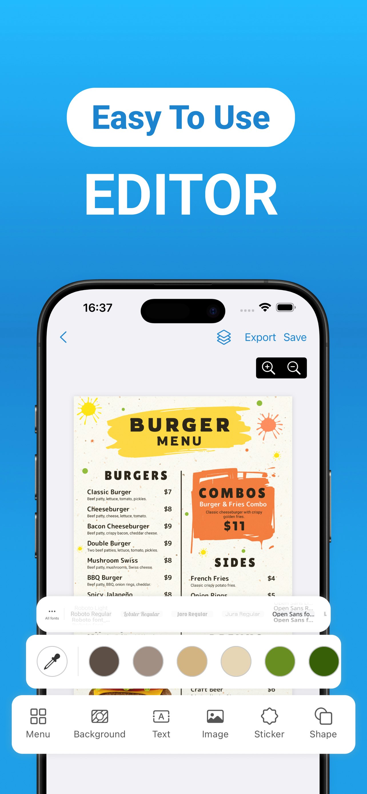 Menu Maker gallery image