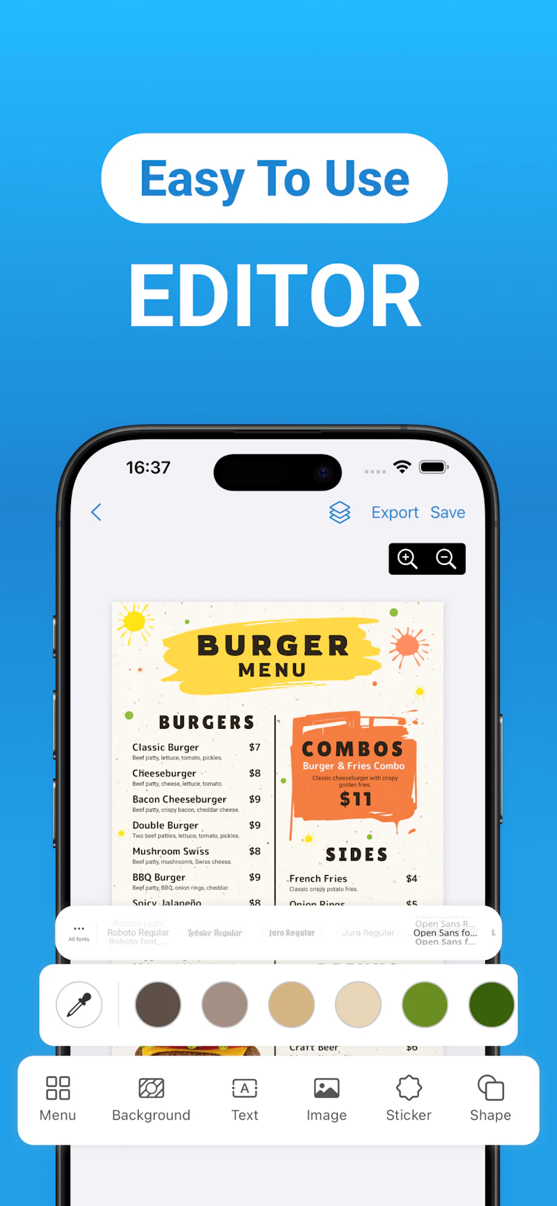 Menu Maker screenshot 1