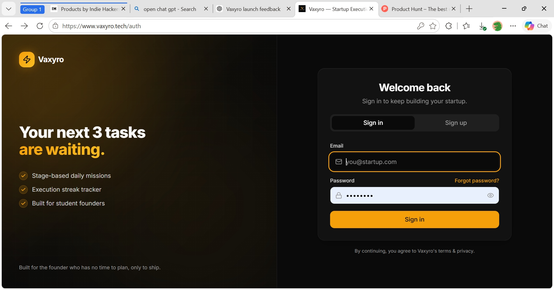Vaxyro — Startup Execution OS gallery image