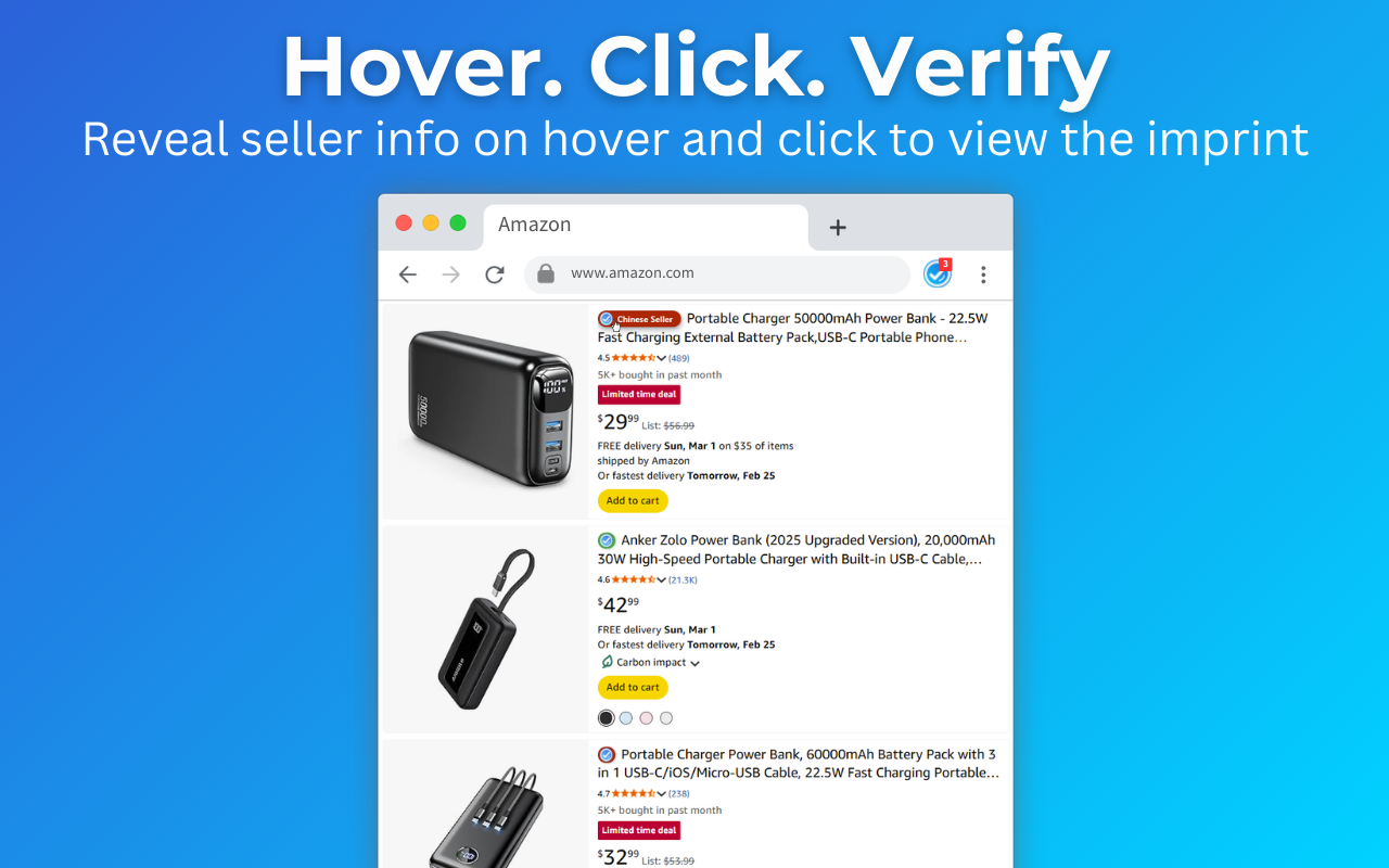 VendorLens - Seller Info for Amazon - Screenshot 2 showing product features and functionality