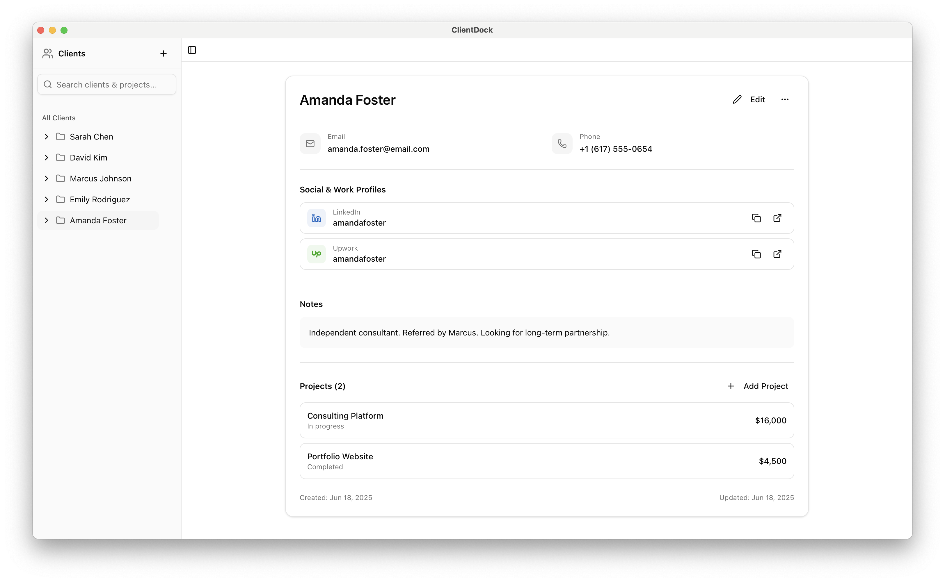 ClientDock — Local-First CRM gallery image