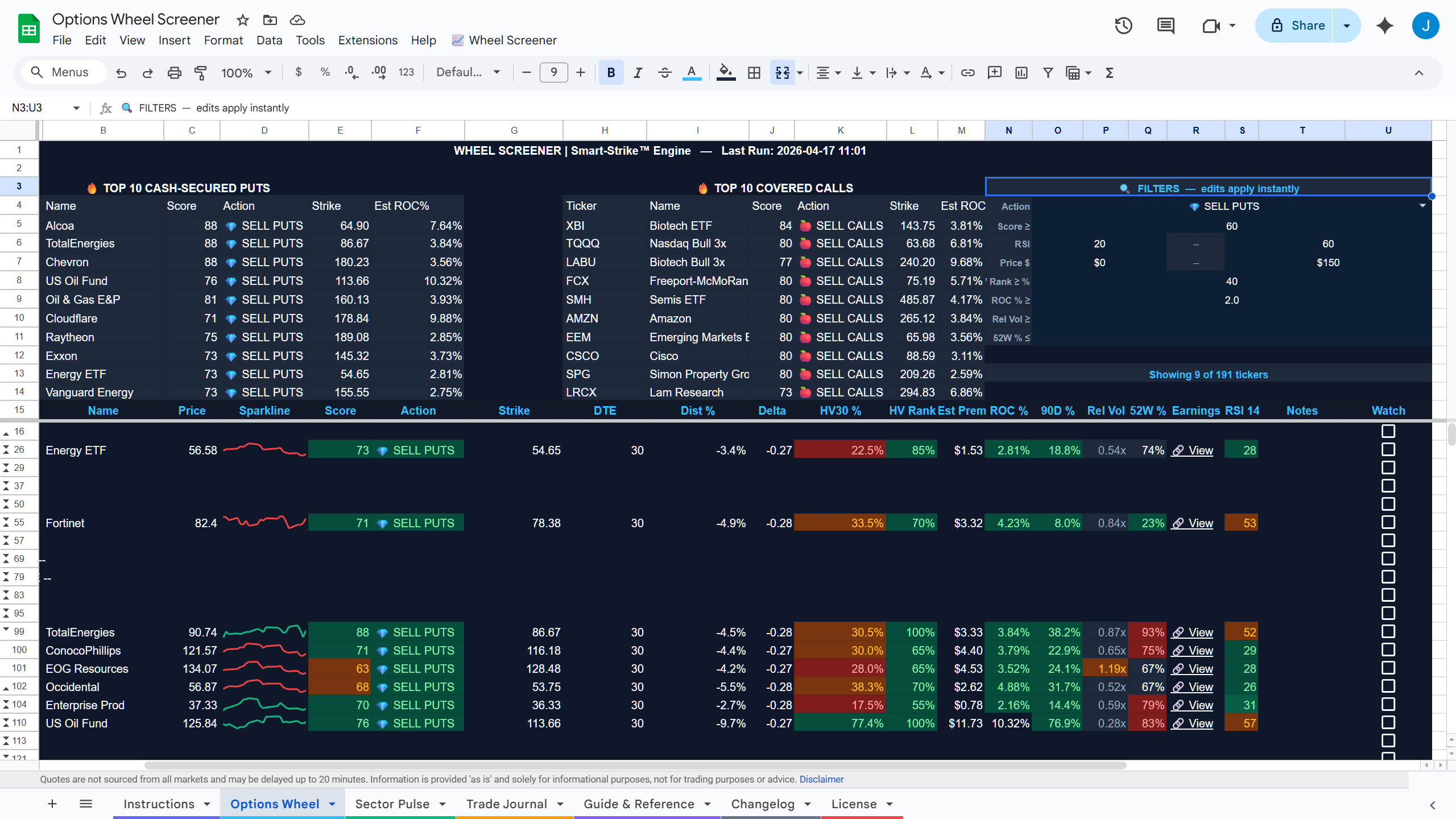 Options Wheel Screener gallery image