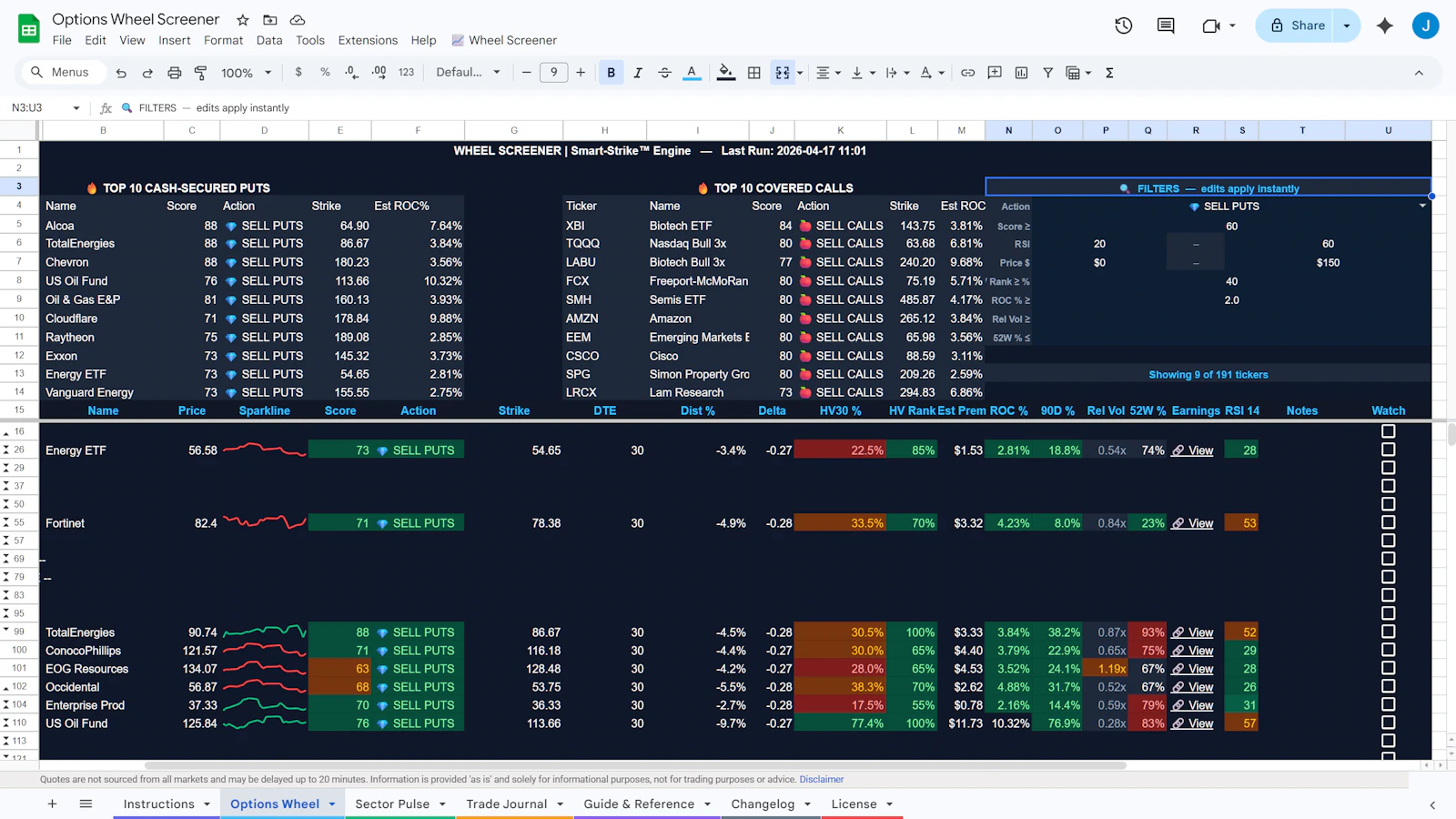 Options Wheel Screener screenshot 3