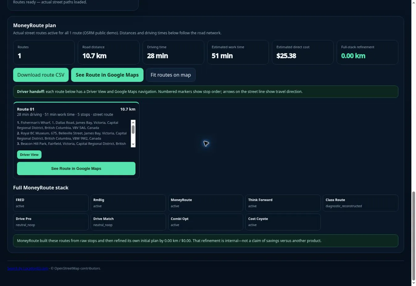 MoneyRoute Route Builder gallery image