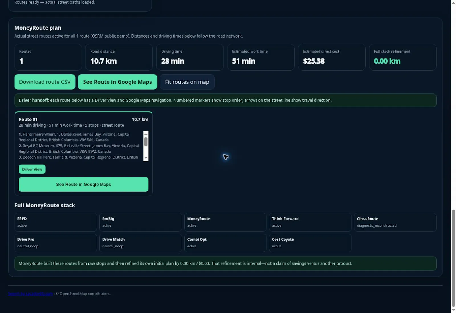 MoneyRoute Route Builder screenshot 2