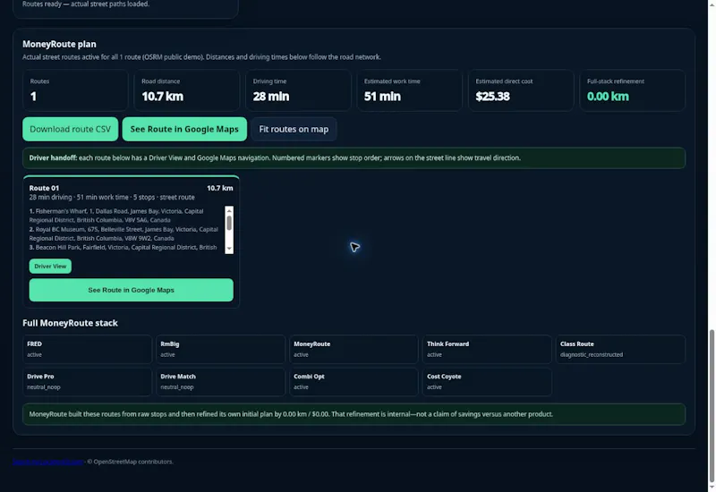 MoneyRoute Route Builder screenshot 2