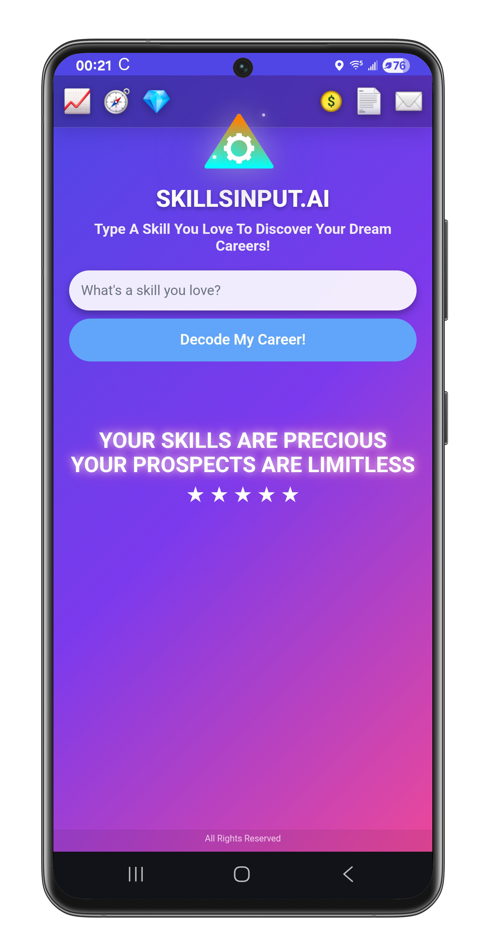 SKILLSINPUT.AI - Main product screenshot demonstrating key features and user interface