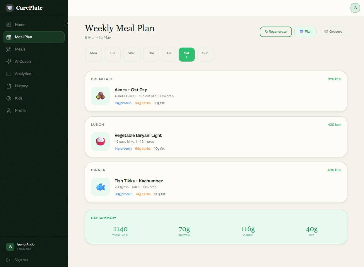 CarePlate — Eat Well. Live Well. gallery image