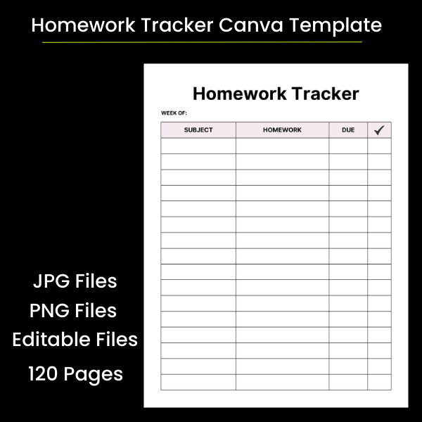 Homework Tracker Canva Template logo