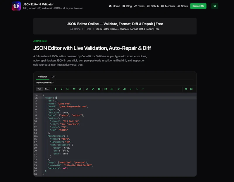 JSON Editor & Validator screenshot 2