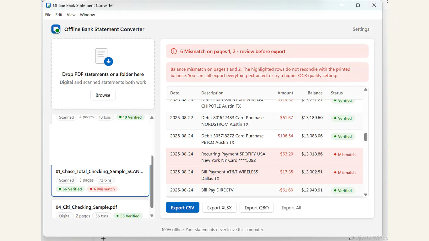 Offline Bank Statement Converter gallery image