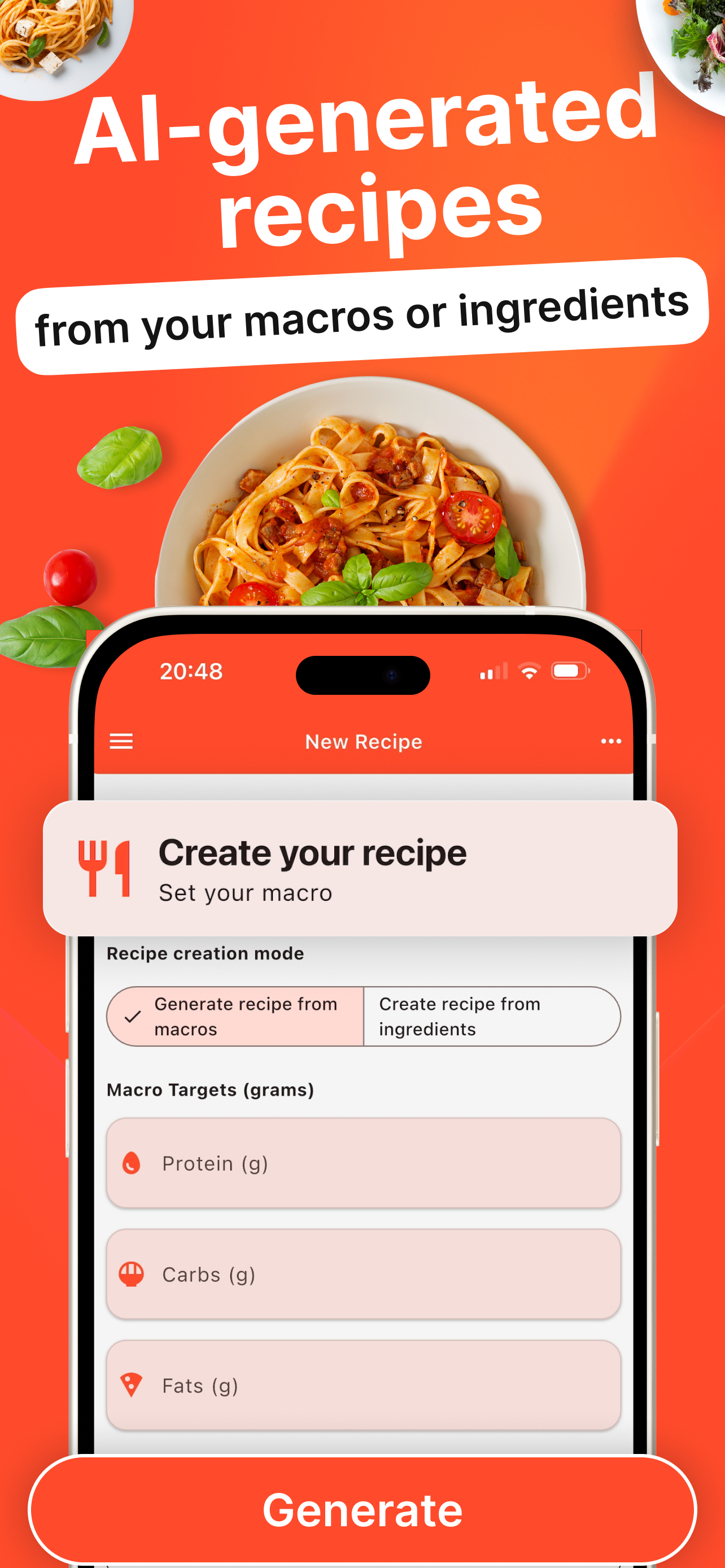 GetYourMacros: Fitness Recipes & Diary - Main product screenshot demonstrating key features and user interface