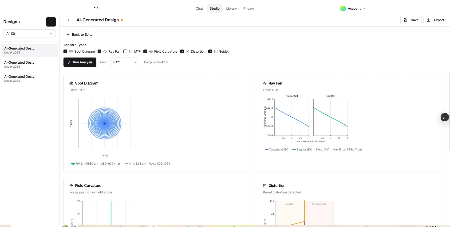 rAI Optics - Screenshot 3 showing product features and functionality