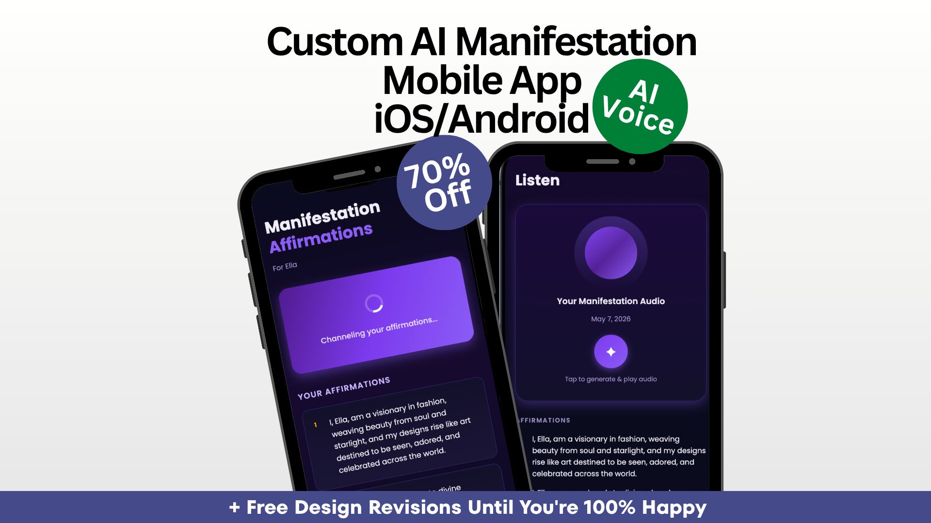 Custom Manifestation AI Mobile App