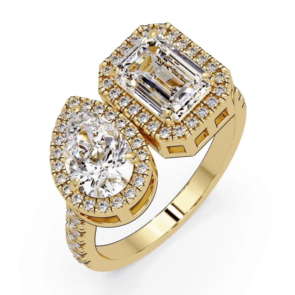 Toi et moi engagement ring gallery image