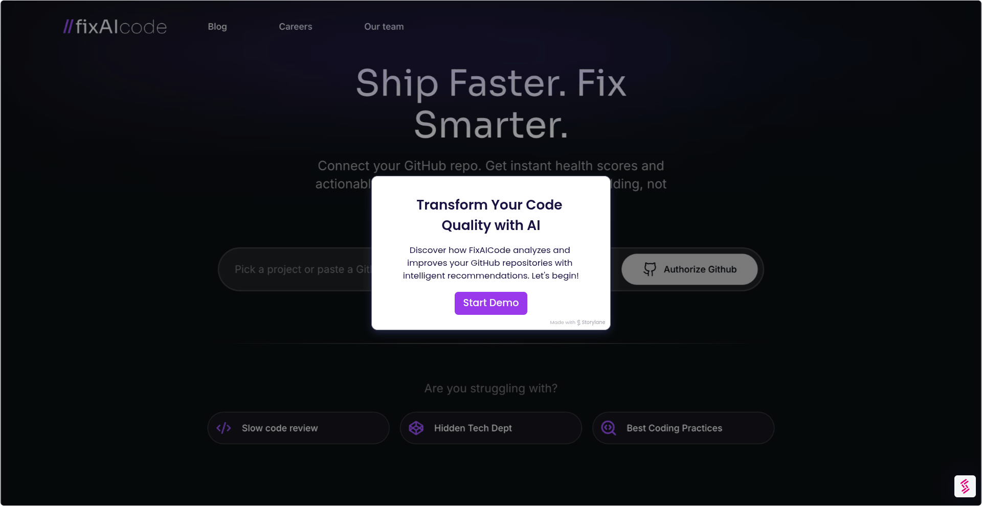 fixAIcode - Main product screenshot demonstrating key features and user interface