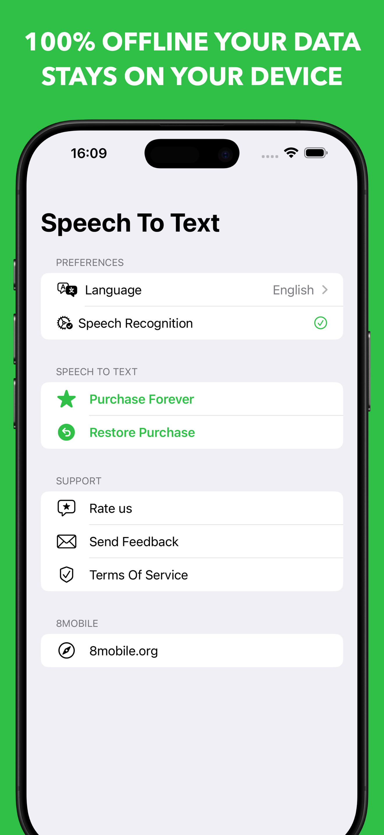 Speech & audio to text offline - Transcribe Audio for WhatsApp and Telegram media 2