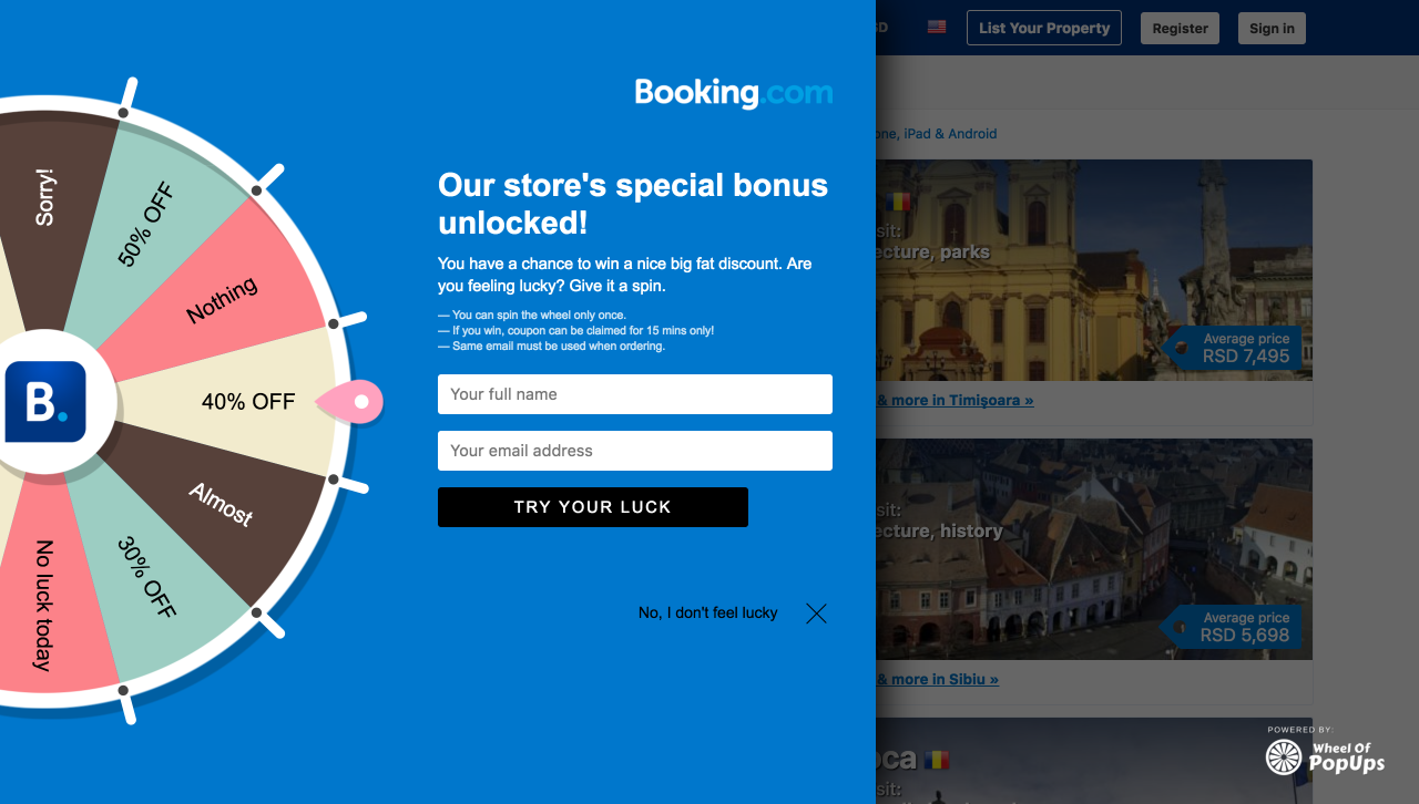 Wheel of Popups gallery image