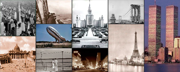 Retro photos on map logo