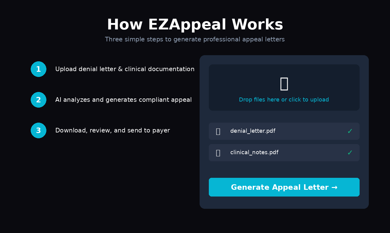 EZAppeal - Screenshot 2 showing product features and functionality