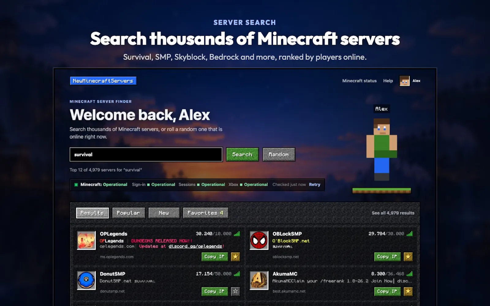 NewMinecraftServers screenshot 3
