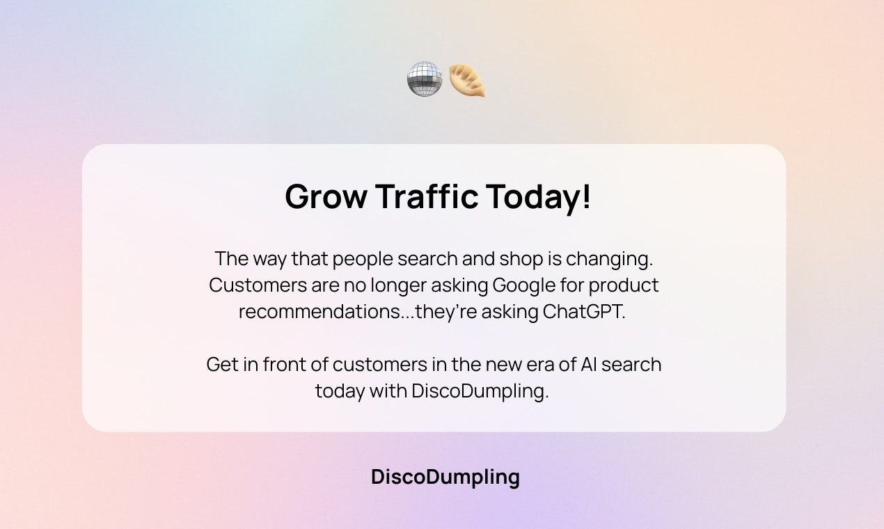 وسائط discodumpling - اجعل منتجاتك في نتائج التسوق ChatGPT. 6