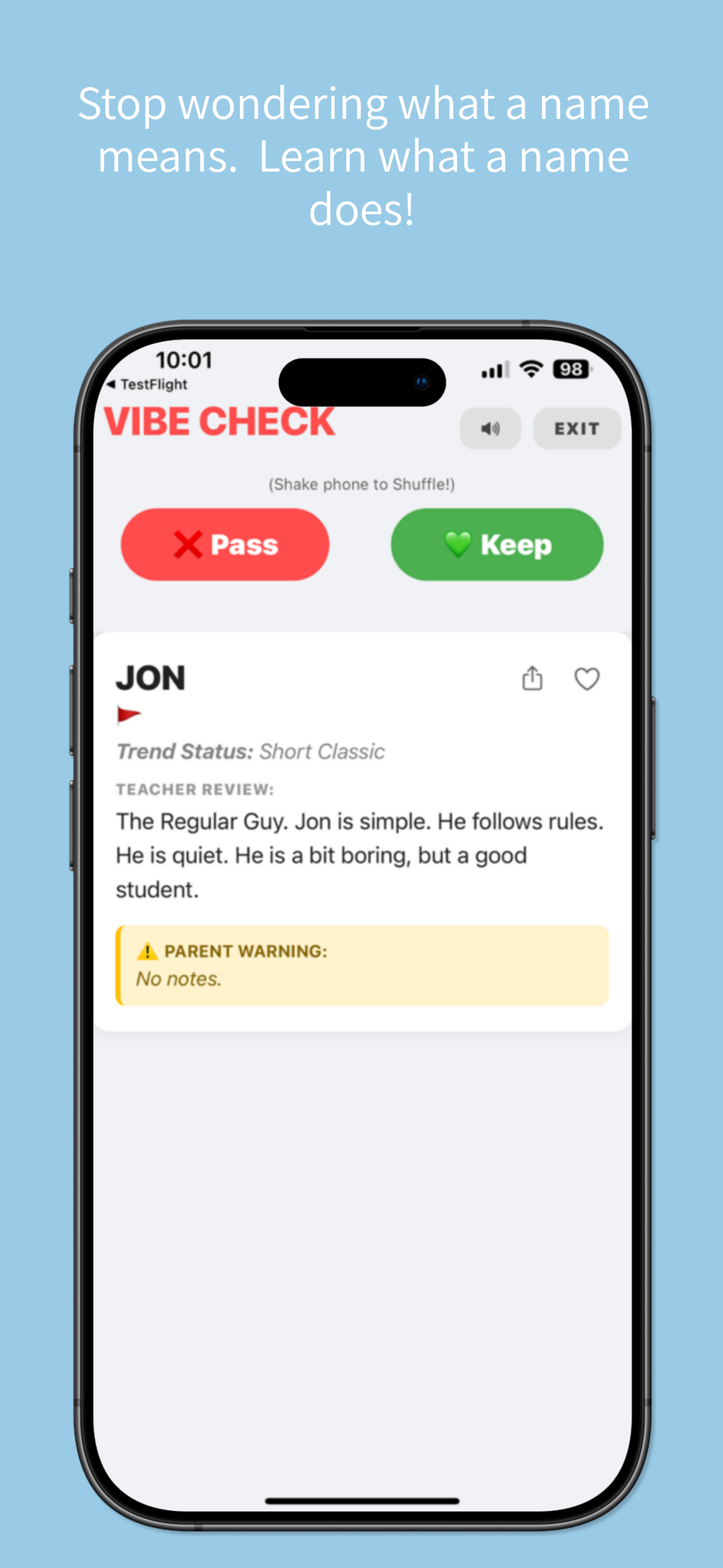 The Real Baby Namer  - Screenshot 2 showing product features and functionality