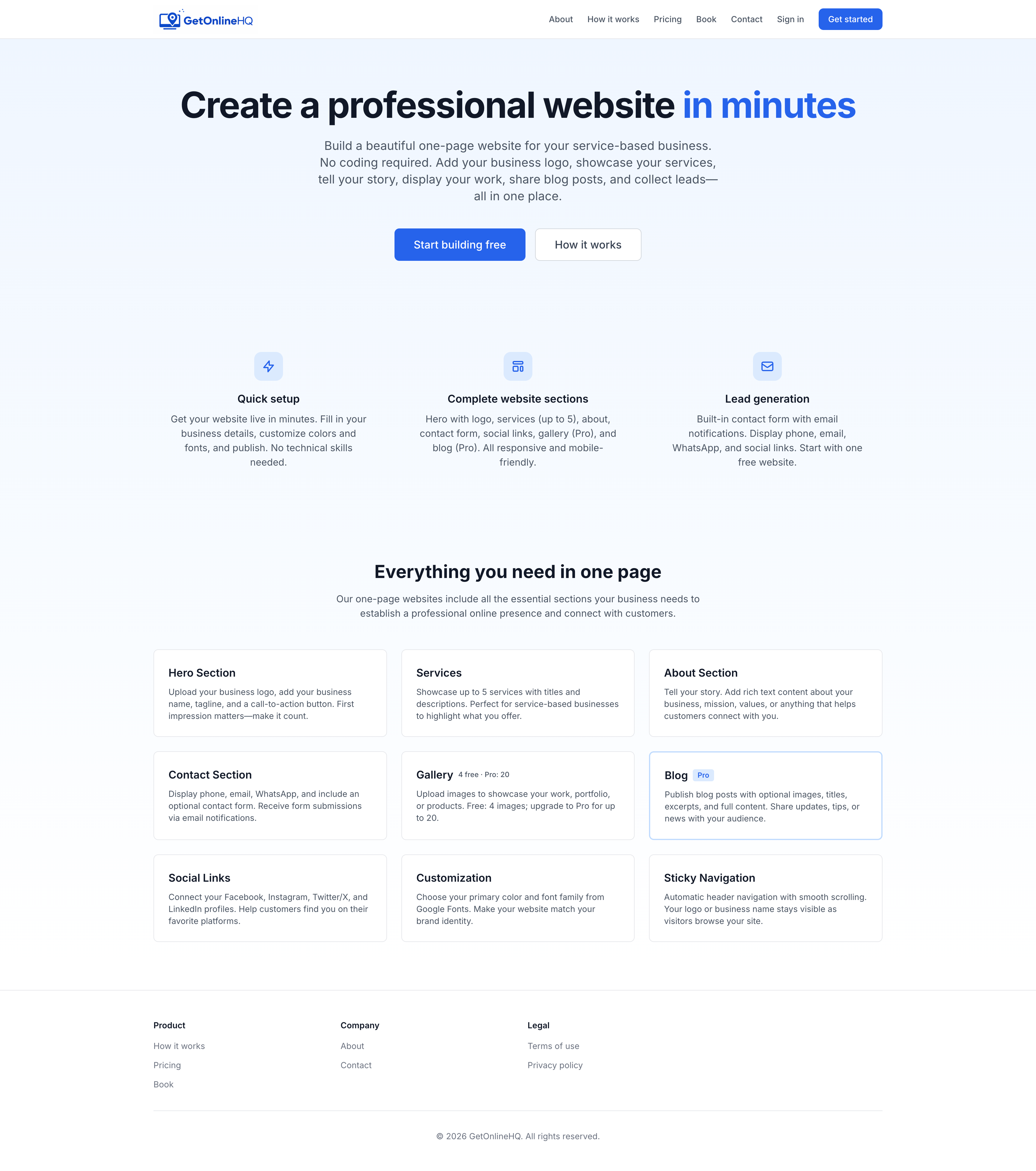 GetOnlineHQ - Main product screenshot demonstrating key features and user interface