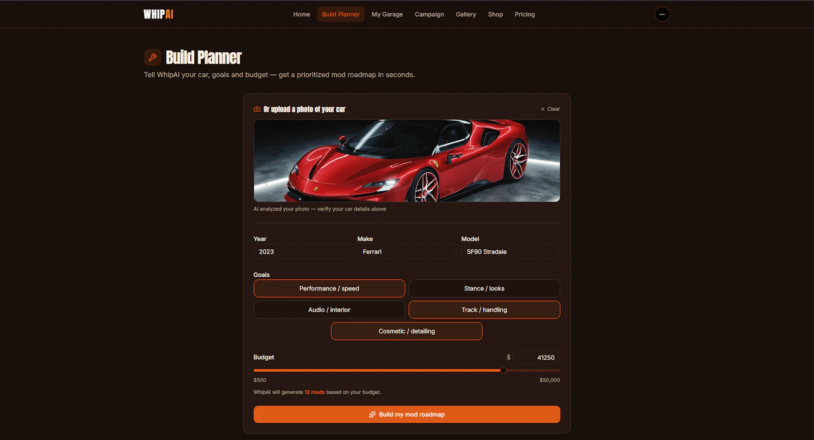 WhipAI - AI Car Mod Planner screenshot 3