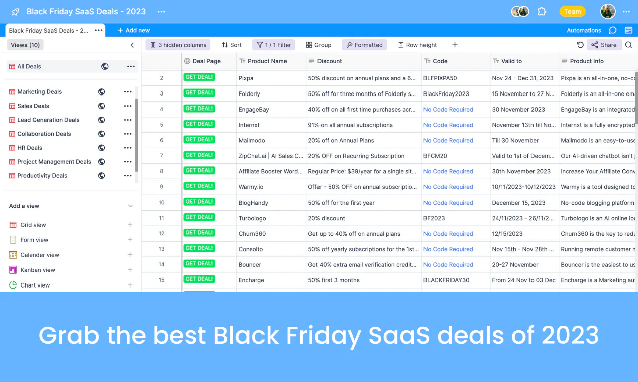 Free Black Friday SaaS deals database gallery image
