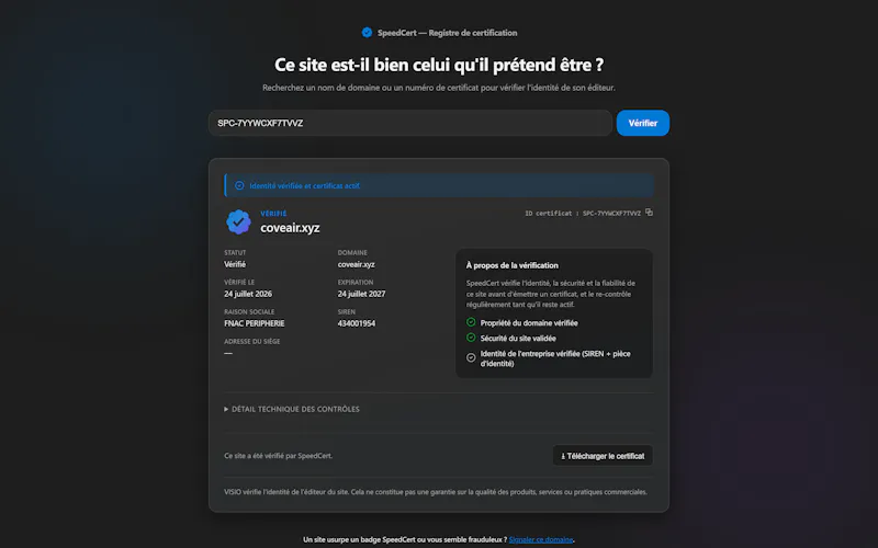 SpeedCert screenshot 2