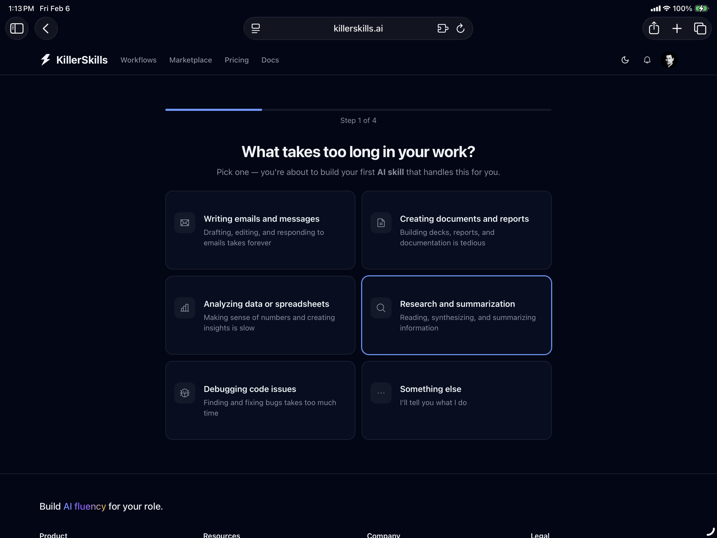 KillerSkills - Screenshot 3 showing product features and functionality