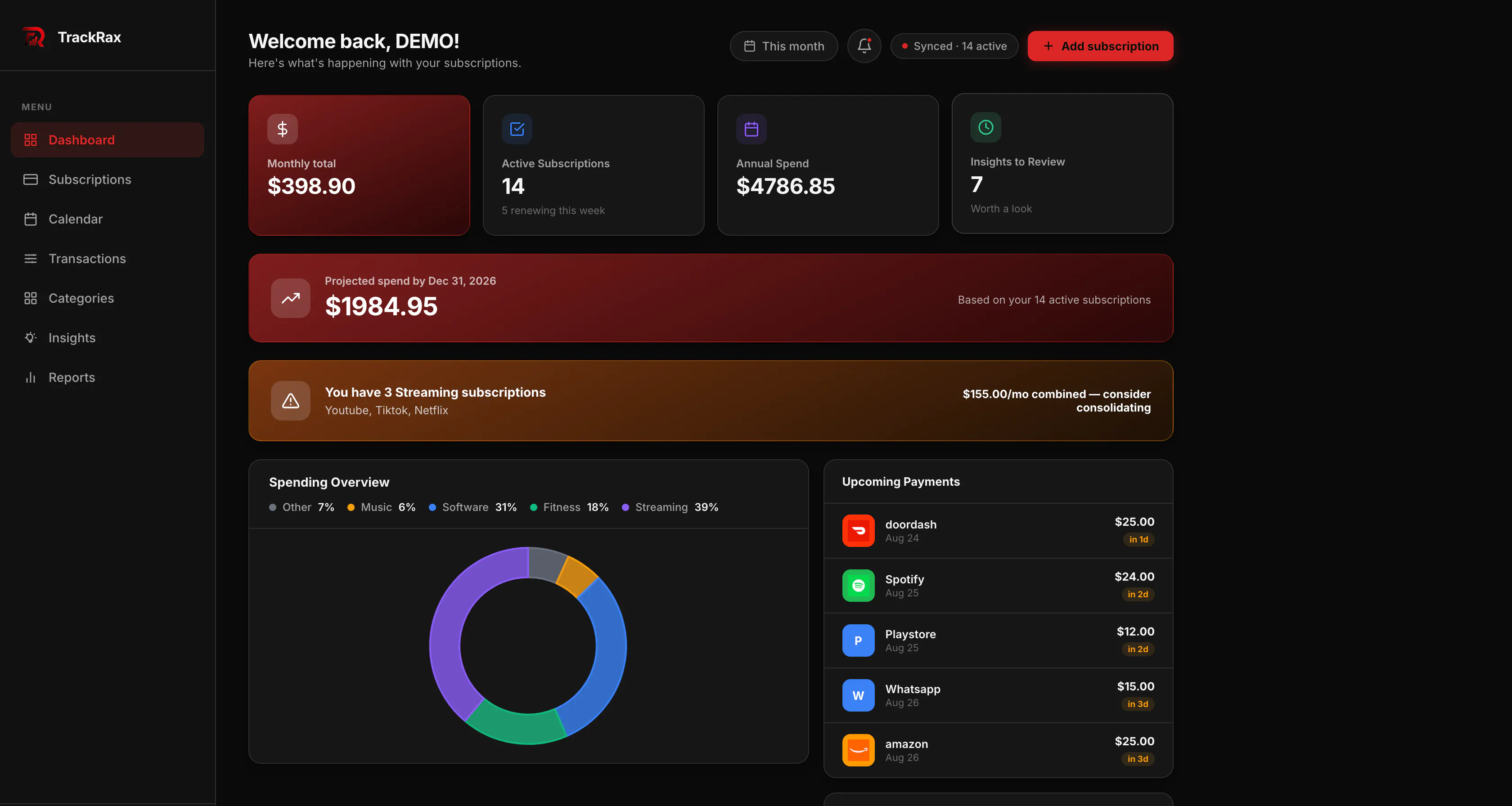 "TrackRax — Track every subscription" gallery image