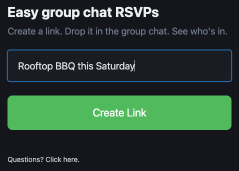 Pain-free group text RSVPs gallery image
