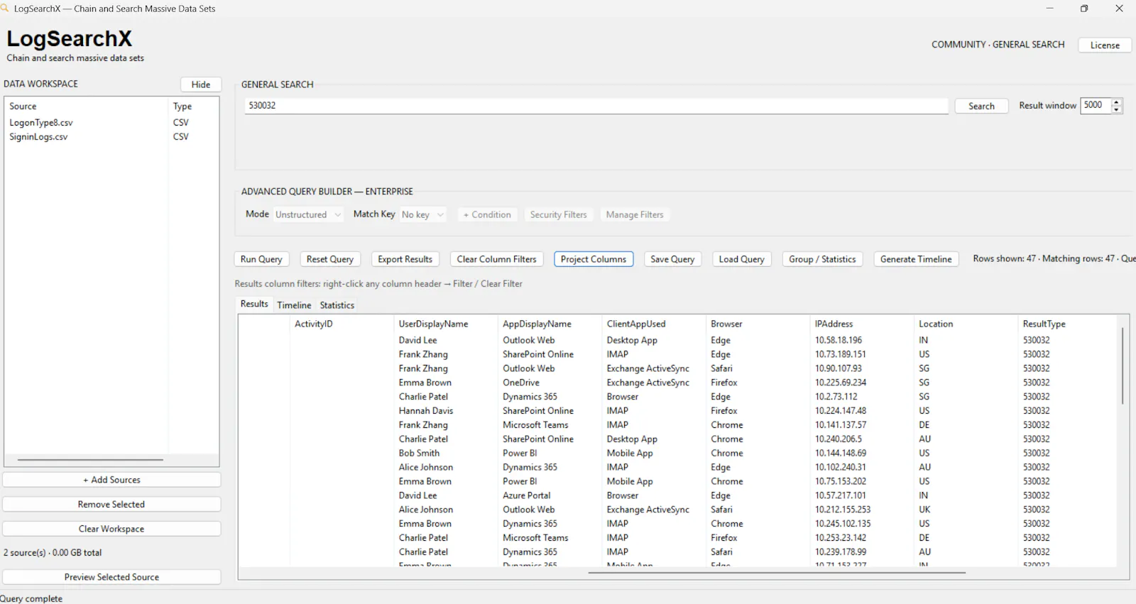 LogSearchX  screenshot 2