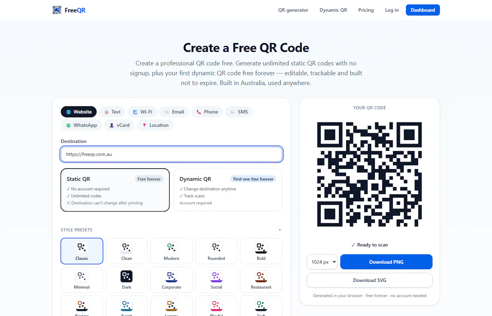 FreeQR screenshot 2
