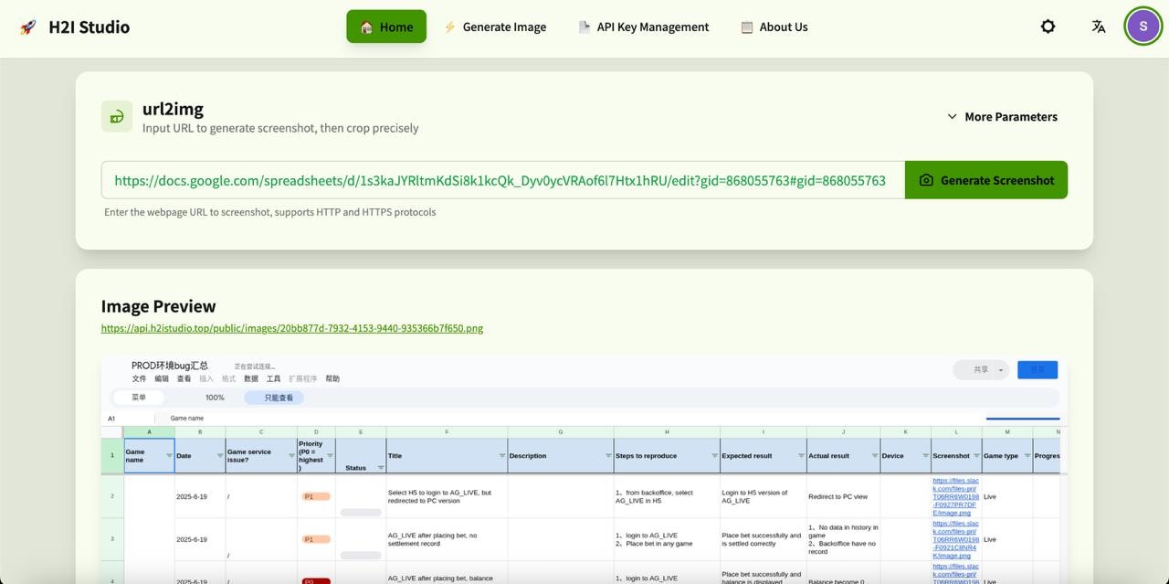 H2i Studio - URL naar afbeelding Tool |Webpage Screenshot Service - H2I Studio media 1