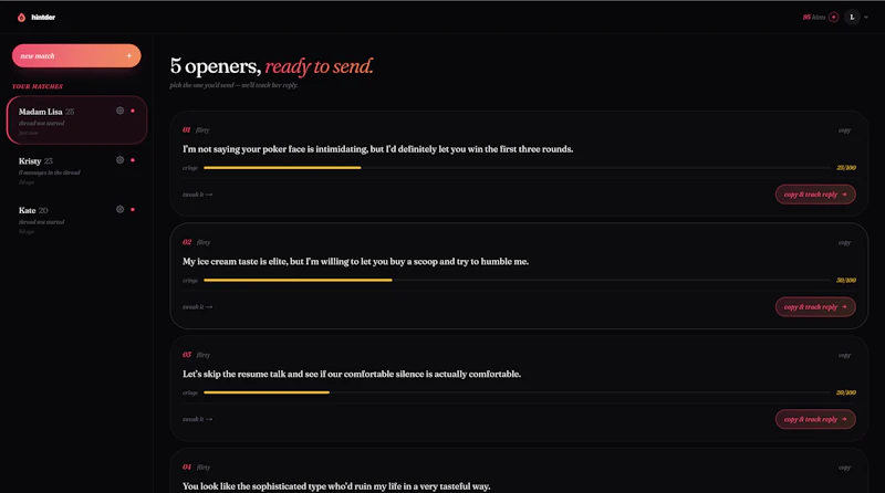 Hintder screenshot 2